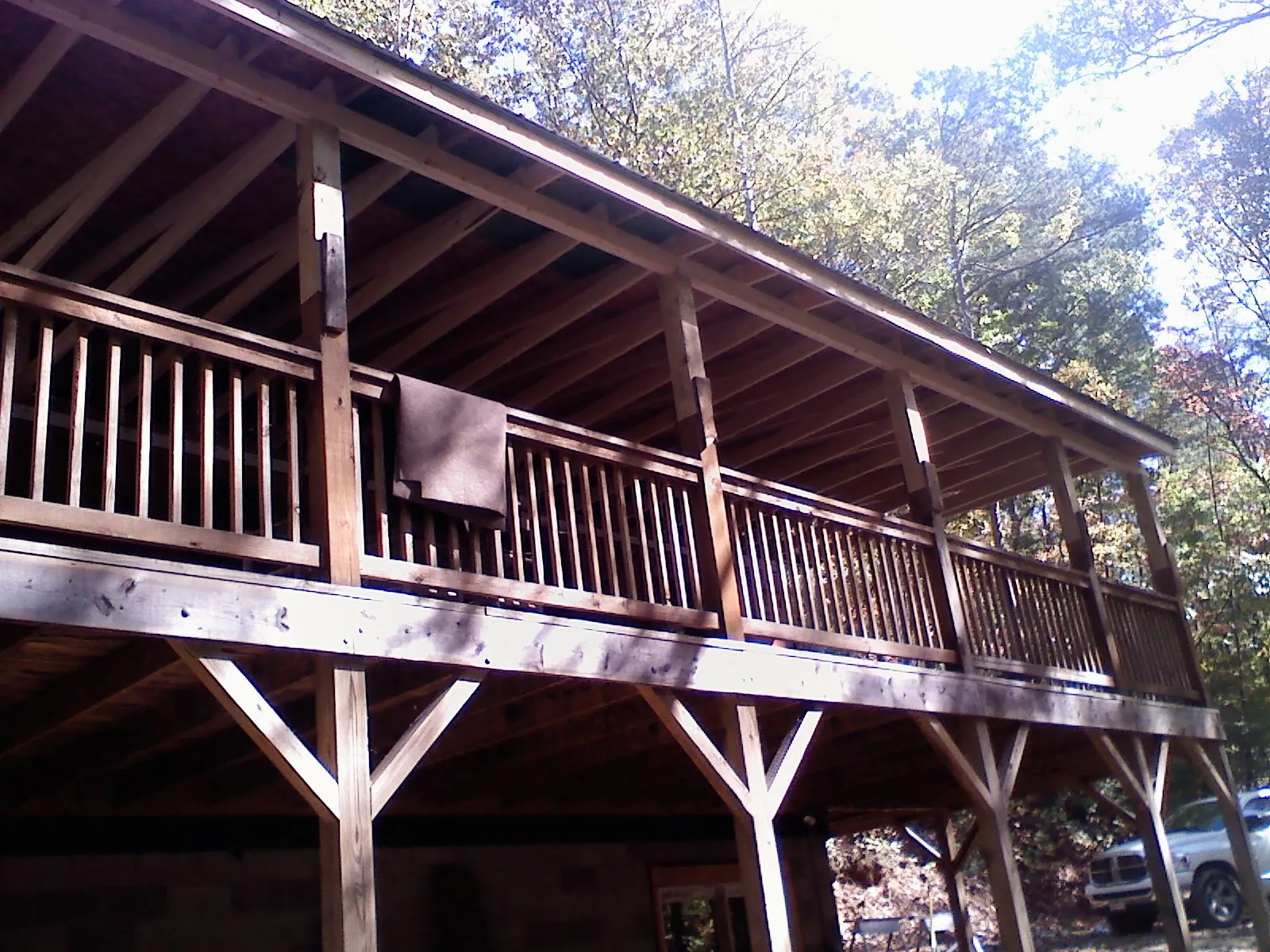 Timber framing under a new elevated porch and deck — Roof Leak Repair in Walnut by Roofing Brothers